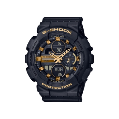 CASIO卡西歐 G-SHOCK 個性黑金 雙顯系列 GMA-S140M-1A_45.9mm