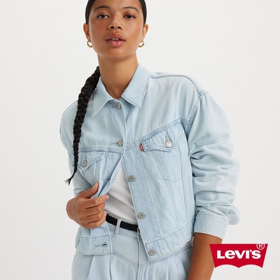 Levis 女款 輕磅牛仔外套 / 輕磅天絲棉丹寧 / 淺藍刷色