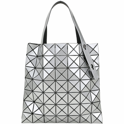 ISSEY MIYAKE PRISM 三宅一生 BAOBAO 7x7 亮面幾何手提托特包(銀色)