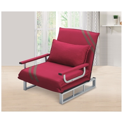 AS雅司-多莉紅色單人坐臥兩用沙發床-68×76×81公分