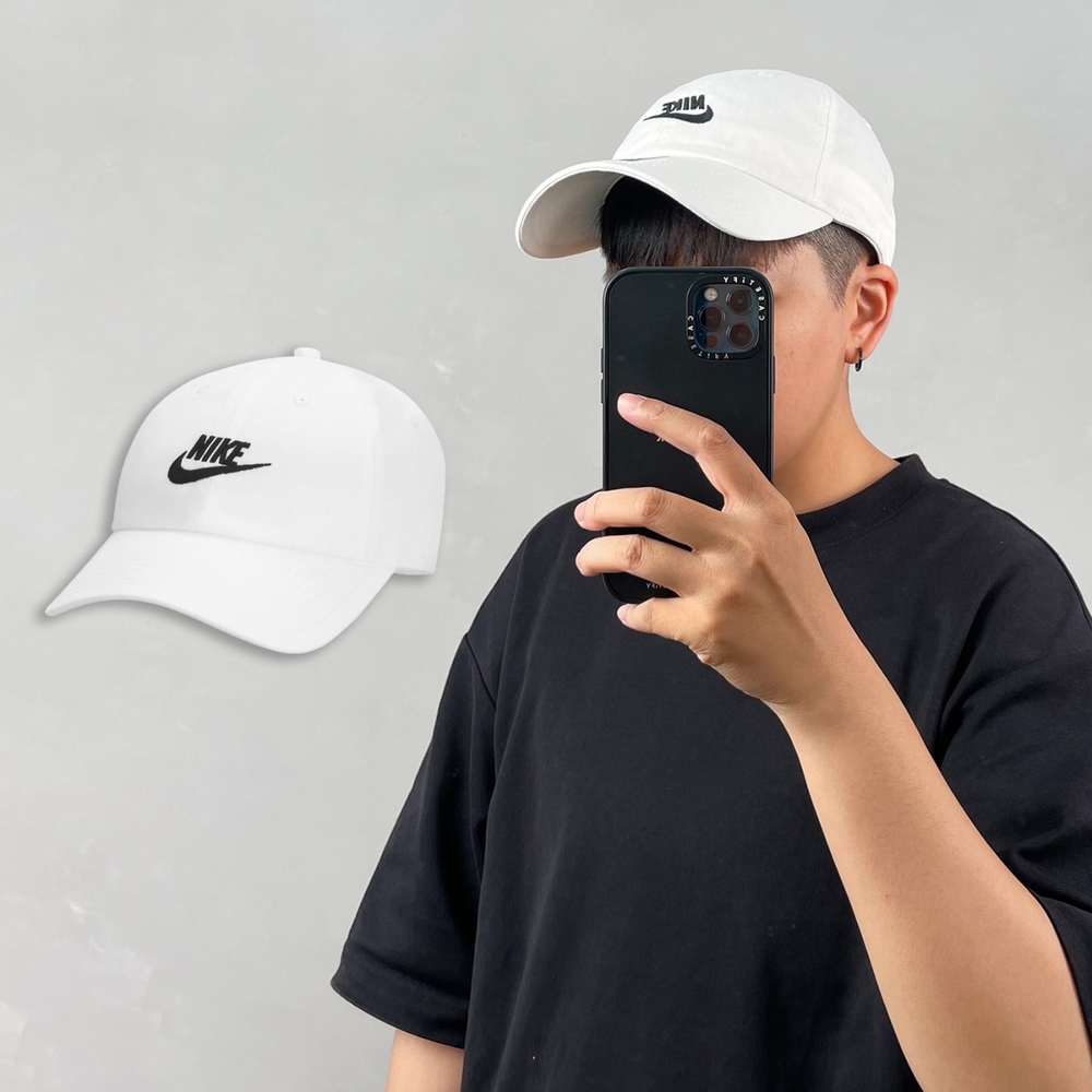 Nike 老帽 Club 男女款 白 黑 水洗 帽子 棒球帽 鴨舌帽 基本款 百搭 FB5368-100