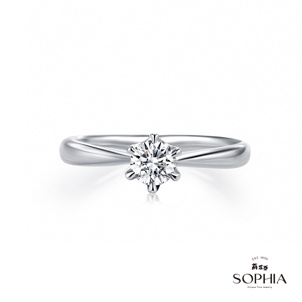 SOPHIA 蘇菲亞珠寶 - 經典六爪 30分 GIA G/SI2 18K金 鑽石戒指