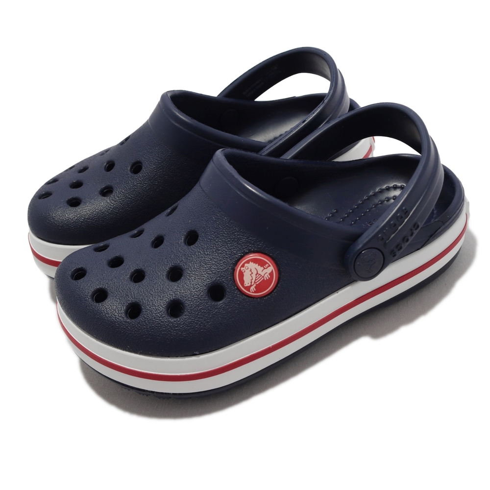 Crocs 洞洞鞋 Crocband Clog T 深藍 白 紅 小朋友 童鞋 4-7歲 幼稚園 布希鞋 207005485