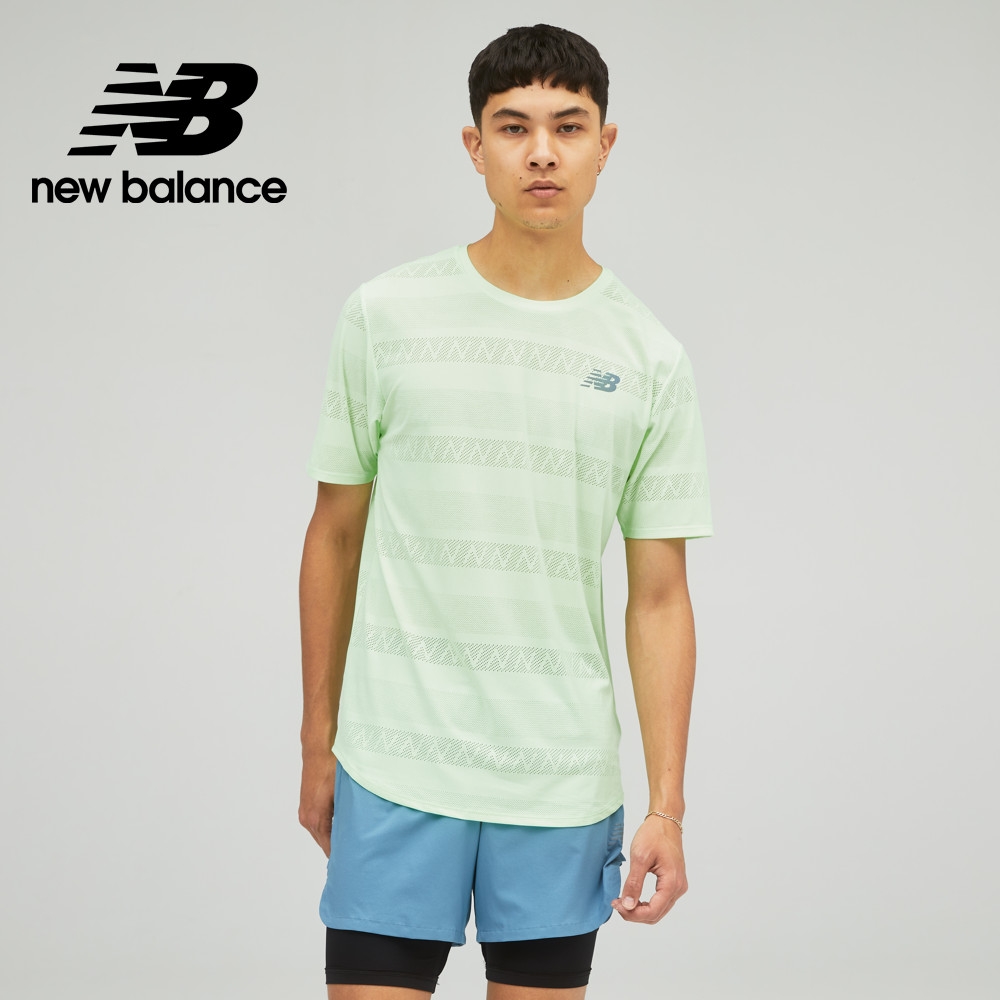 [New Balance]運動短袖上衣_男性_綠色_AMT13277VSG