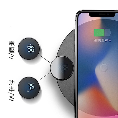 倍思 電流顯示無線充電板 快充板 充電器/充電座