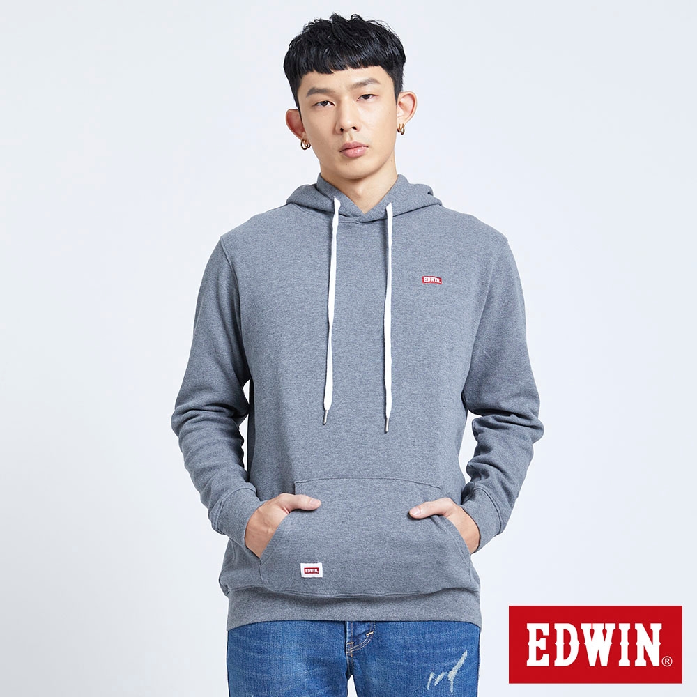 EDWIN 繡花LOGO帽T-男-灰色 product image 1