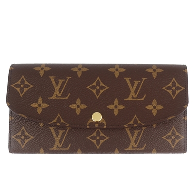 LV M60697 Monogram老花帆布金扣長夾(紫色)