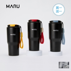 Maru 丸山製研 保溫瓶買一送一-venti鈦瓷咖啡保溫杯600ml-黑款(陶瓷保溫杯/咖啡隨行杯/不鏽鋼保溫瓶)