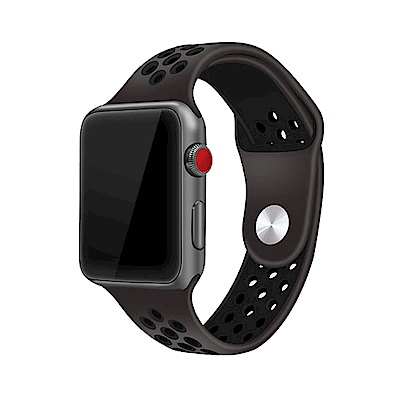 Apple Watch (44/42mm) 雙色洞洞運動矽膠錶帶