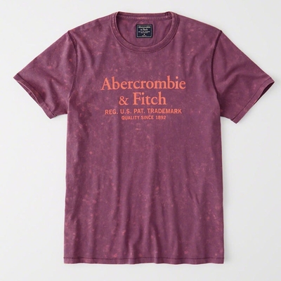 AF a&f Abercrombie & Fitch 男 短袖 T恤 桃紅色 1992