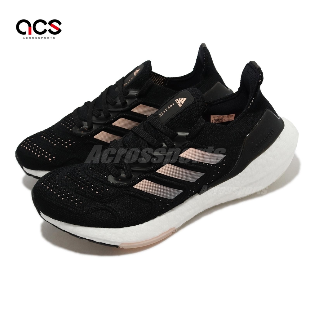 adidas 慢跑鞋 Ultraboost Heat RDY W 女鞋 黑 粉紅 透氣 襪套式 運動鞋 緩震 H01174