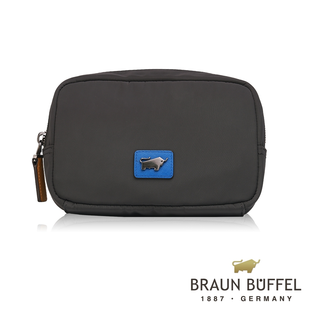 【BRAUN BUFFEL 德國小金牛】台灣總代理 哈里森 輕量尼龍撞色大萬用包-深鐵灰/BF328-603B-MT