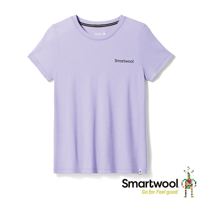 官方直營 Smartwool 女塗鴉短Tee/探索未知 紫色 美麗諾羊毛衣 保暖衣 吸濕排汗 短袖上衣