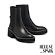 短靴 HELENE_SPARK 率性時尚純色異材質拼接高跟短靴－黑 product thumbnail 1