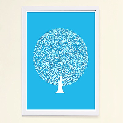 摩達客 西班牙知名插畫家Judy Kaufmann藝術掛畫-藍樹