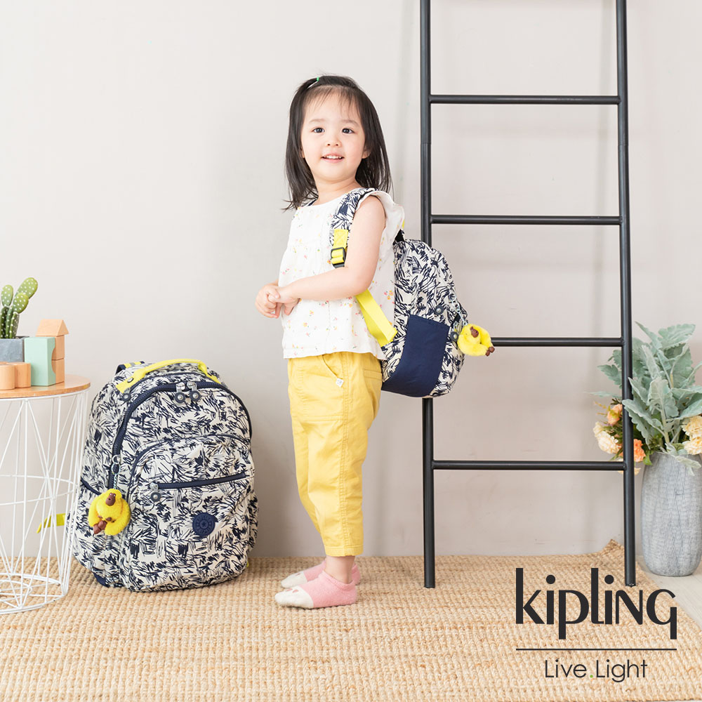 Kipling 鉛筆塗鴉童趣猴臉兒童雙肩包-FASTER