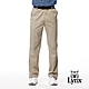 【Lynx Golf】男款精選縲縈材質基本素面款式後袋Lynx繡花平面休閒長褲-卡其色 product thumbnail 2