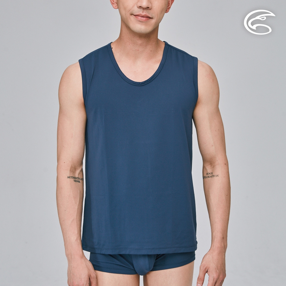 ADISI 男Tactel Pro快乾排汗寬肩背心AV2311077 (S-2XL) 海藍 (海藍)