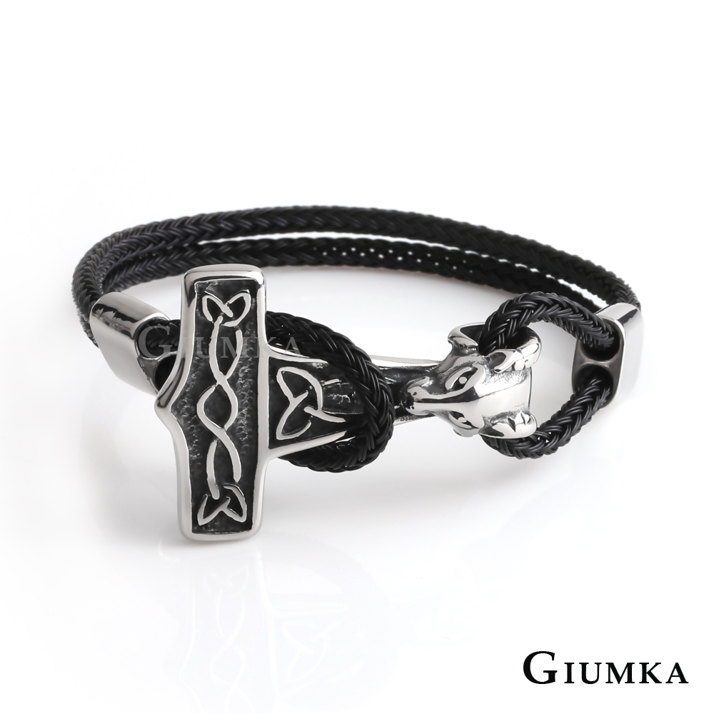 GIUMKA手環手鍊金屬鋼絲編織 白鋼印地安風神秘圖騰 個性潮流 MH08027
