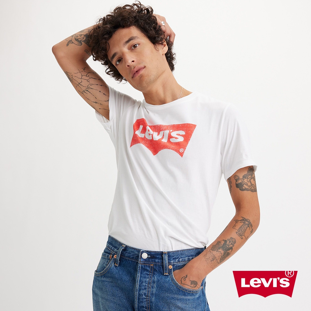 Levis 男款 寬鬆版短袖T恤 / 手感印製Batwing LOGO