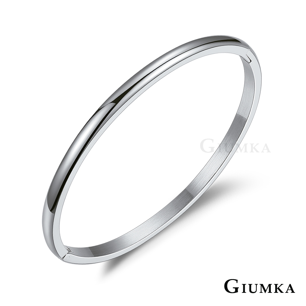 GIUMKA鋼手環女手飾 夏日不易過敏 時尚素面 銀色 單個價格 MB06008