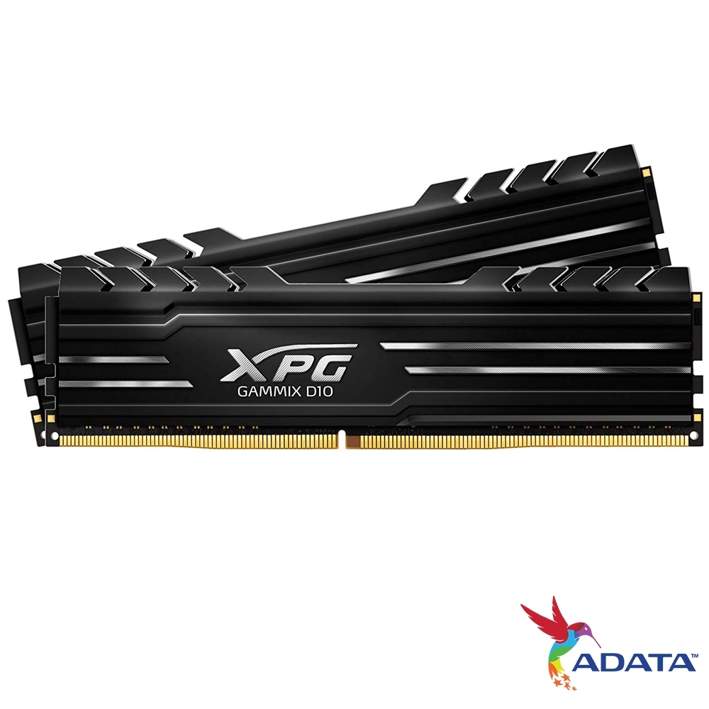 威剛  XPG D10 DDR4  3200 16G(8G*2) 超頻記憶體(黑色散熱片)