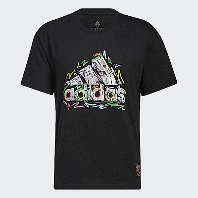 Adidas Pride Tee [HC4453] 男 短袖 上衣 T恤 運動 休閒 塗鴉 愛迪達 黑