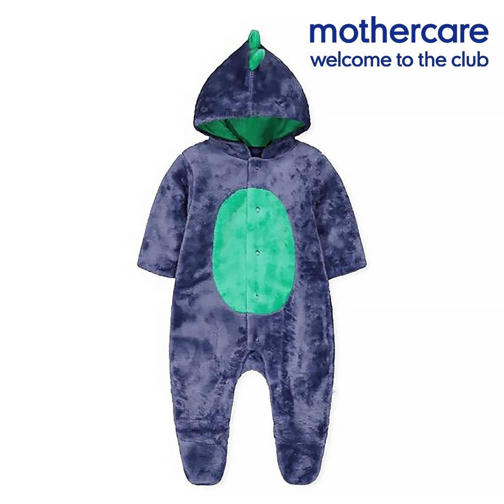 mothercare 專櫃童裝 藍色恐龍刷毛兔裝/連身衣 (6-9個月)