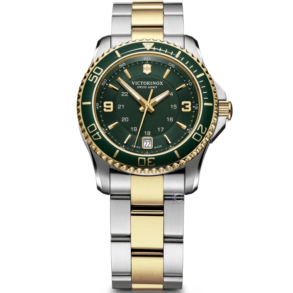 Victorinox 瑞士維氏 Maverick Large 潛水大三針女腕錶(VISA-241612)綠