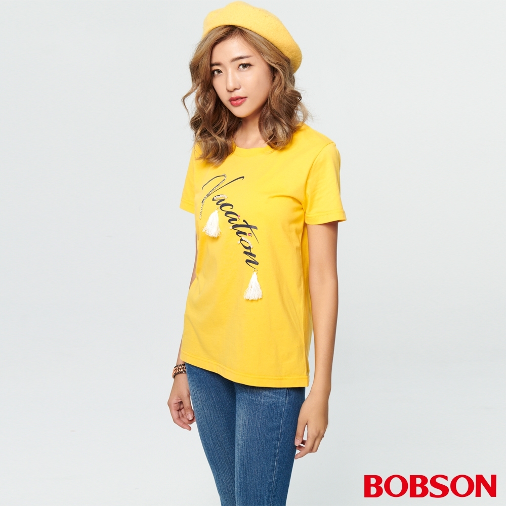 BOBSON  女款印花縫珠上衣