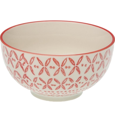 《VERSA》陶製餐碗(葉點紅12.8cm)