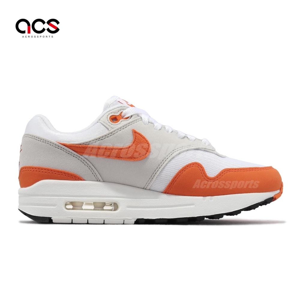 Nike 休閒鞋Wmns Air Max 1 女鞋男鞋橘米白氣墊Safety Orange DZ2628