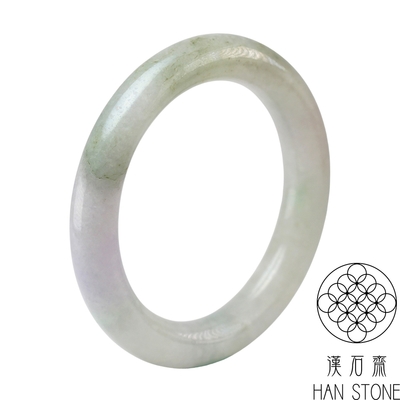 【漢石齋】天然翡翠A貨 圓條手鐲玉鐲 冰糯種(手圍18/版寬11.1mm)