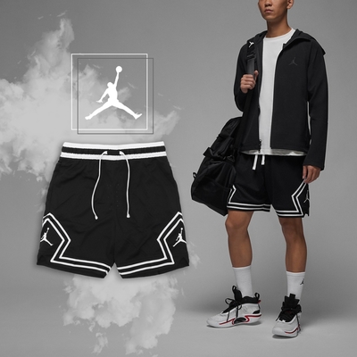 Nike 短褲 Jordan Dri-FIT Sport Diamond 男款 黑 透氣 籃球褲 抽繩 寬鬆 DX1488-010