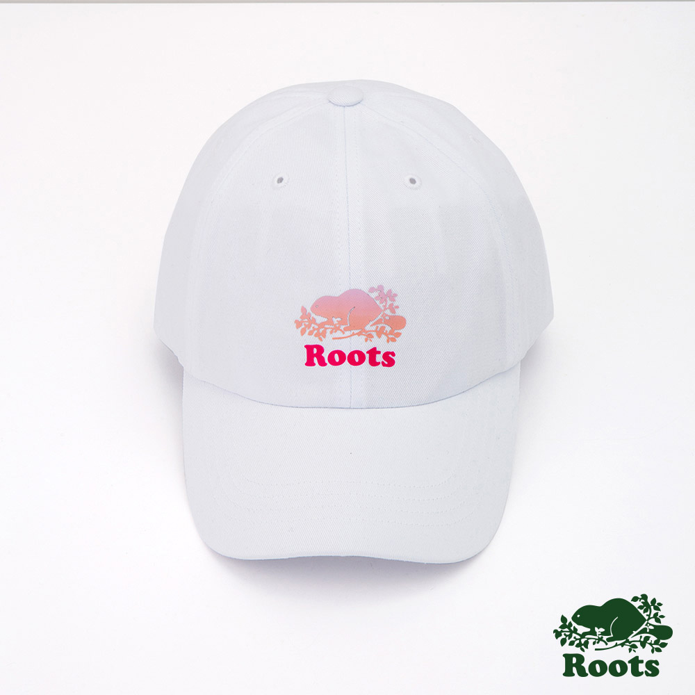 Roots配件- 漸層海狸棒球帽-白
