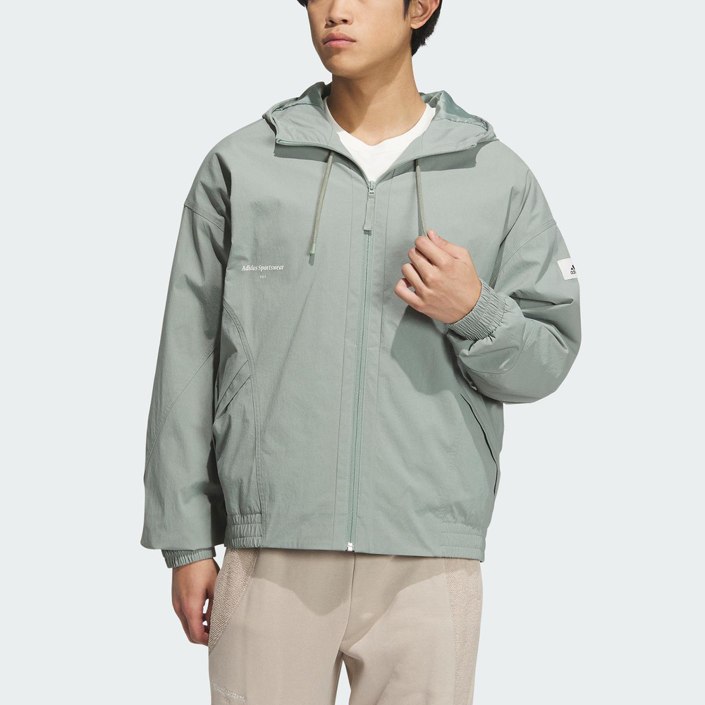 Adidas ST WARM WVJKT [IP4981] 男 連帽 外套 亞洲版 運動 休閒 保暖 寬鬆 舒適 灰綠