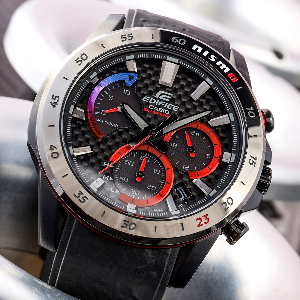 CASIO 卡西歐EDIFICE NISMO限量版碳纖維太陽能計時手錶EQS-930NIS-1A