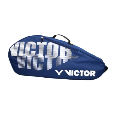 VICTOR 12支裝羽拍包-拍包袋 羽毛球 裝備袋 肩背包 側背包 羽球 勝利 BR6213BA 深藍白