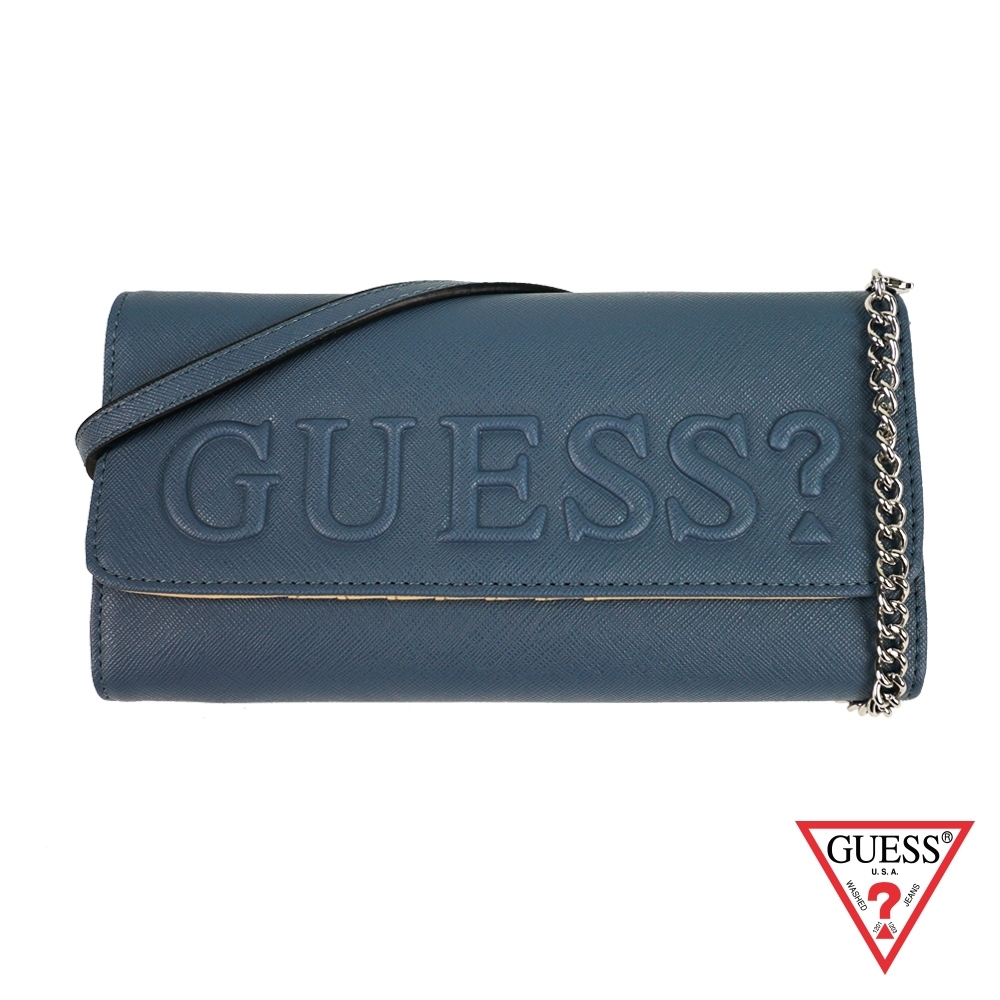 GUESS-女包-經典logo字母鍊包-藍