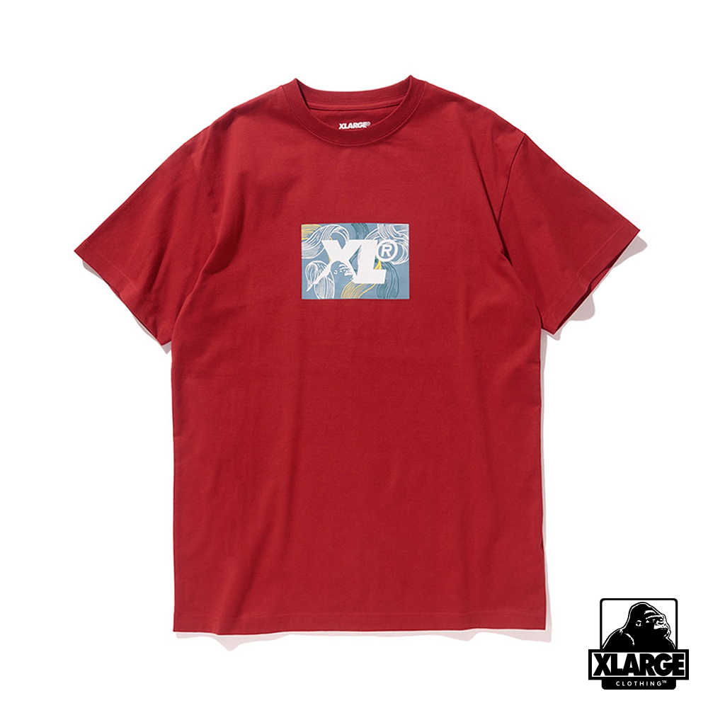 XLARGE S/S TEE LEAF短袖T恤-酒紅