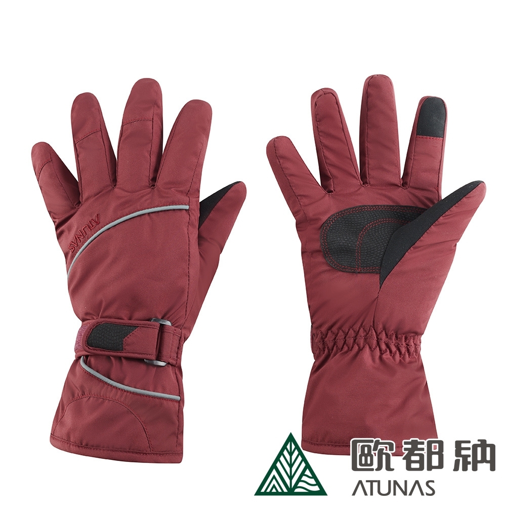 【ATUNAS 歐都納】防水防風保暖手套A1AG1907N暗紅/機車/登山/滑雪配件