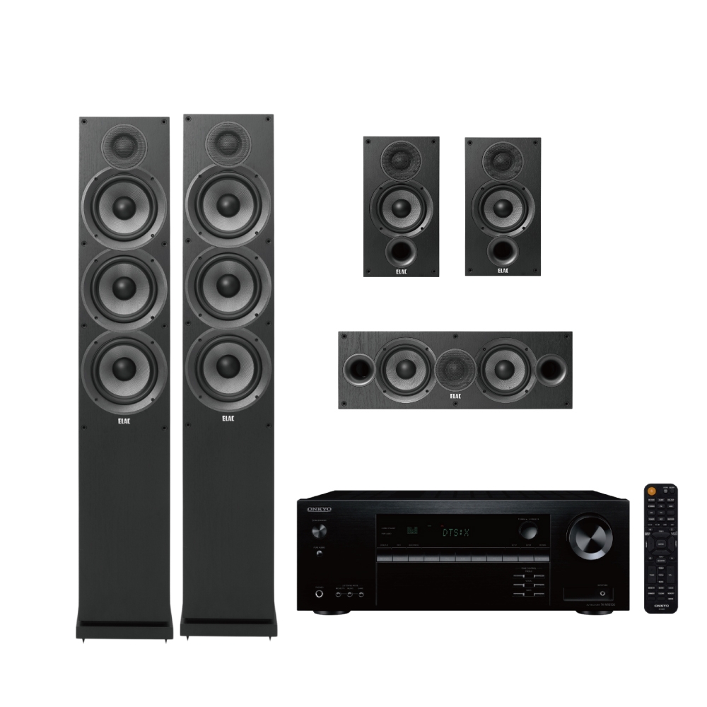 送7-11商品卡2800元★(含標準安裝)ONKYO+ELAC五聲道家庭劇院組合音響NR5100-DF62DC52DB52