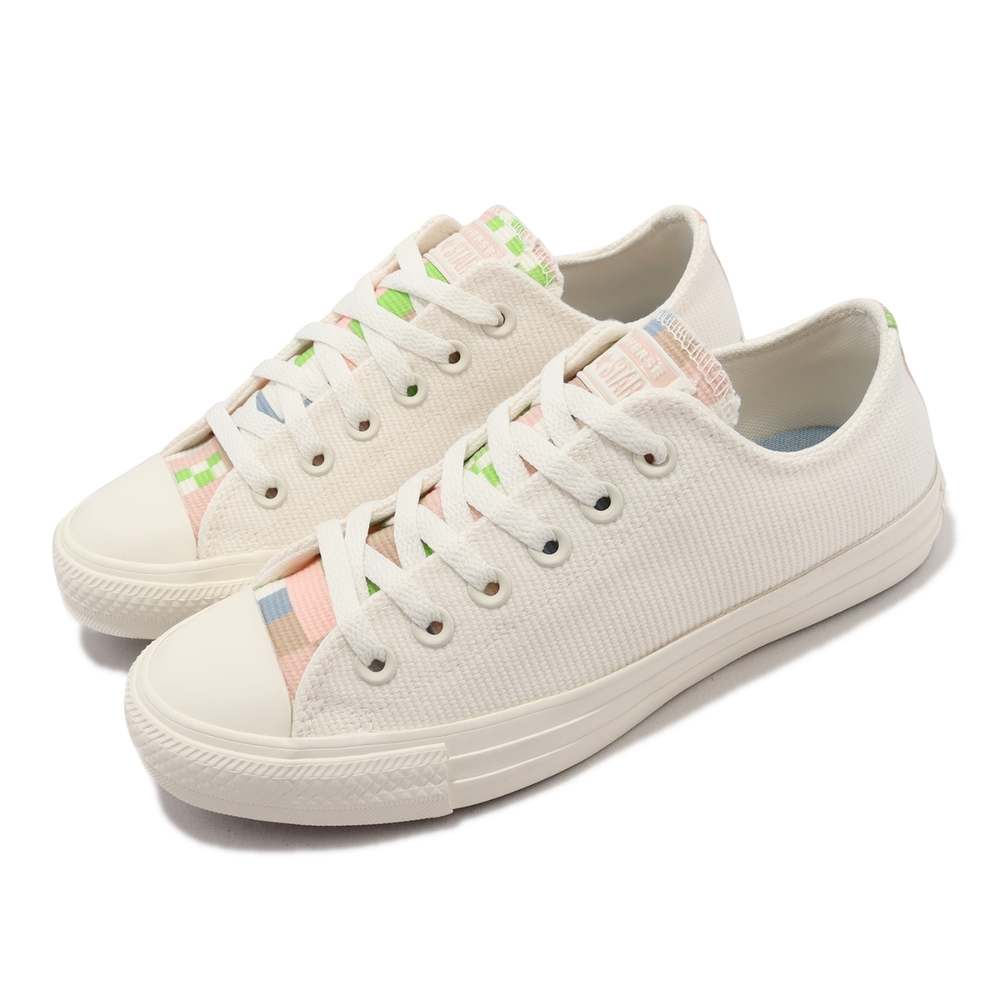 Converse 帆布鞋 Chuck Taylor All Star Low 女鞋 米白 馬卡龍 格紋 低筒 休閒 572703C