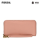 FOSSIL Logan 多層真皮拉鍊RFID防盜長夾-玫瑰粉色 SL7831505 product thumbnail 1