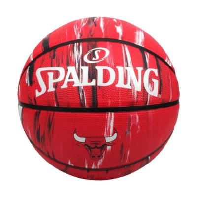 SPALDING NBA隊徽-公牛 #7籃球-室外 7號球 運動 斯伯丁 大理石 SPA84127 紅白黑