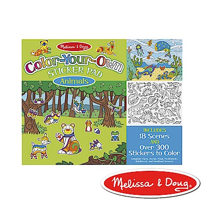 美國瑪莉莎 Melissa & Doug 彩繪創作貼紙簿 - 動物 2入組