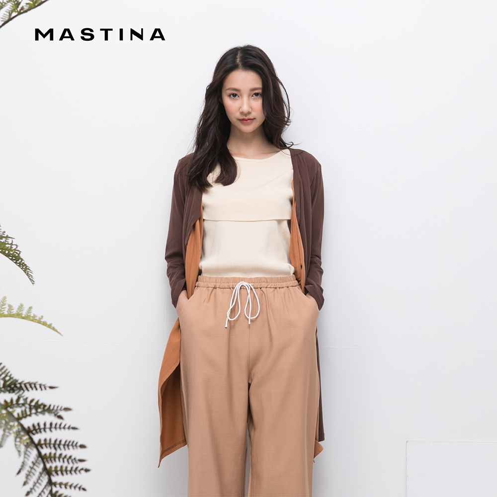 【MASTINA】撞色開襟假兩件-女長袖外套(三色/版型適中)