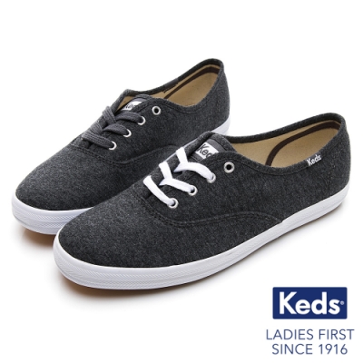 Keds CHAMPION 玩色經典綁帶休閒鞋-碳灰