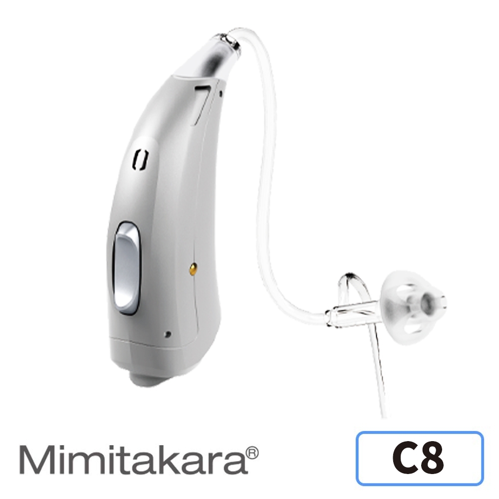 Mimitakara耳寶 數位40頻耳掛式高功率氣導式助聽器C8-科技銀