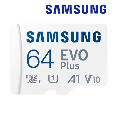 SAMSUNG 三星 EVO Plus microSDXC UHS-I U1 A1 V10 64GB記憶卡 公司貨